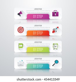 Vector illustration infographics four options. Stock vector
