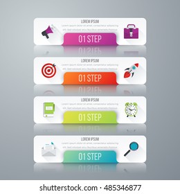 Vector illustration infographics four options. Stock vector