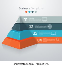 Vector illustration infographics four options pyramid. Stock vector