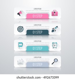 Vector illustration infographics four options. Stock vector