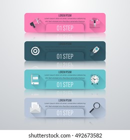 Vector illustration infographics four options. Stock vector