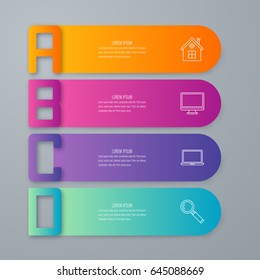 Vector illustration infographics four options. Stock vector