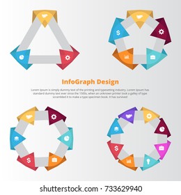 Vector illustration infographics four options. Template for brochure, business, web design