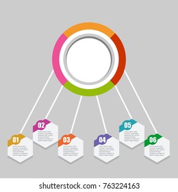 Vector illustration infographics four options. Data and information visualization. Dynamic infographics stylish geometric. element for design business invitations, gift cards, flyers and brochures