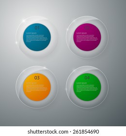 Vector illustration infographics glass circles 
