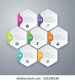 Vector illustration infographics of hexagons.