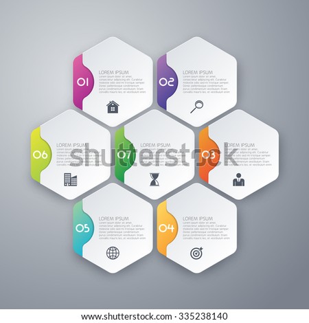 Vector illustration infographics of hexagons.