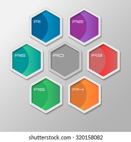 Vector illustration, infographics, hexagons with shadows