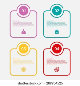 Vector illustration infographics linear squares. Flat design.