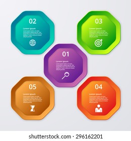 Vector illustration infographics of octagons