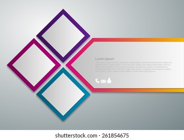 Vector illustration infographics paper squares
