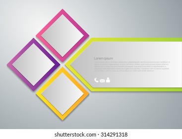Vector illustration, infographics, paper squares.