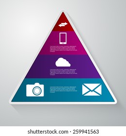Vector illustration infographics paper triangle with sectors