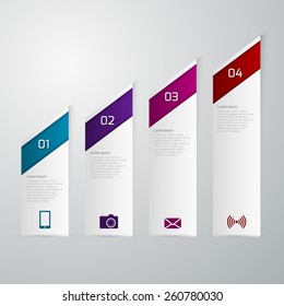 Vector illustration infographics pointy paper strips