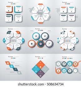 Conjunto de infográficos de ilustração vetorial