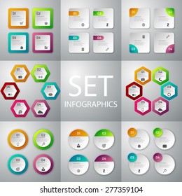 Vector illustration infographics set . Patterns 4 and 6 options.