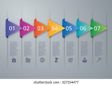 Vector illustration infographics seven options.