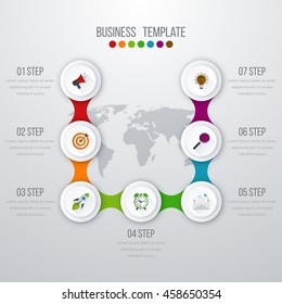 Vector illustration infographics seven options. Stock vector