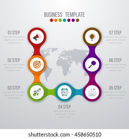 Vector illustration infographics seven options. Stock vector