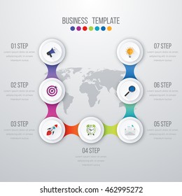 Vector illustration infographics seven options. Stock vector