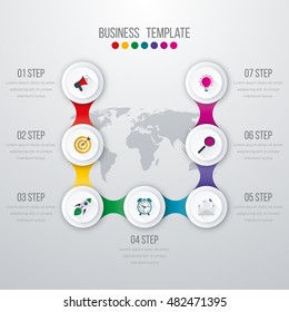 Vector illustration infographics seven options. Stock vector