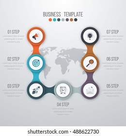 Vector illustration infographics seven options. Stock vector