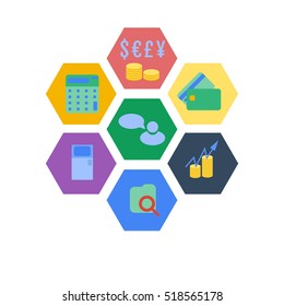 Vector illustration infographics seven options. Template for brochure, business, web design