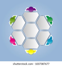 Vector illustration infographics six options. Template for brochure, business, web design