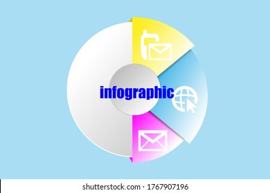 Vector illustration infographics six options. Template for brochure, business, web design