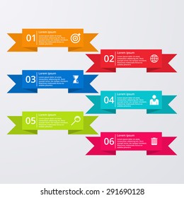 Vector illustration infographics six options.