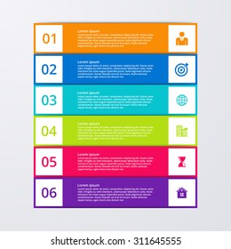 Vector illustration infographics six options.