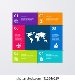 Vector illustration infographics six options.