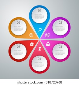 Vector illustration infographics six options.