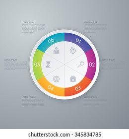 Vector illustration infographics six options.