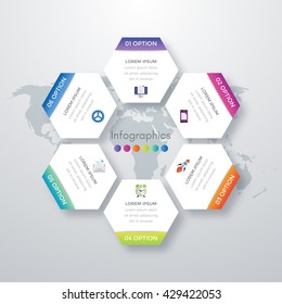 Vector illustration infographics six options. Template for brochure, business, web design