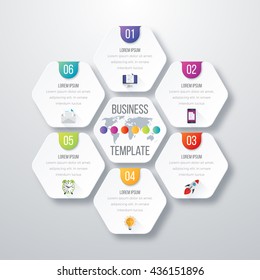 Vector illustration infographics six options. Stock vector