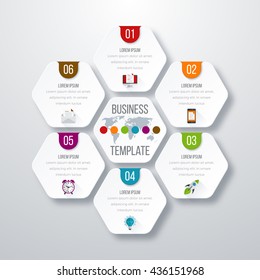 Vector illustration infographics six options. Stock vector