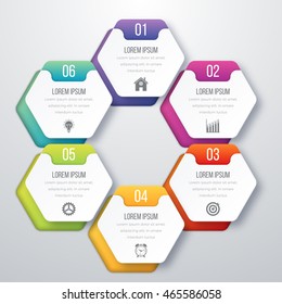 Vector illustration infographics six options. Stock vector