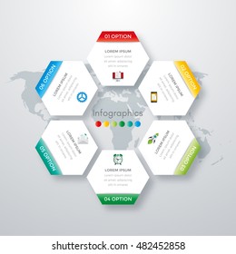 Vector illustration infographics six options. Stock vector