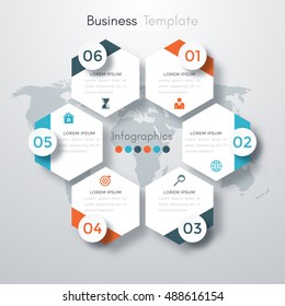 Vector illustration infographics six options. Stock vector