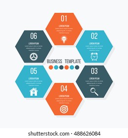 Vector illustration infographics six options. Stock vector