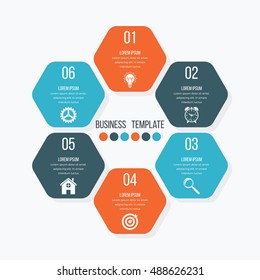 Vector illustration infographics six options. Stock vector