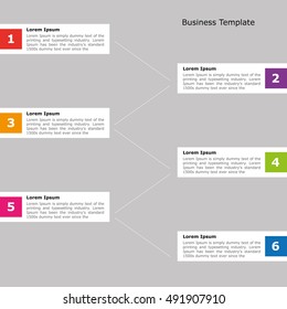 Vector illustration infographics six options. Template for business, web design and othe projects