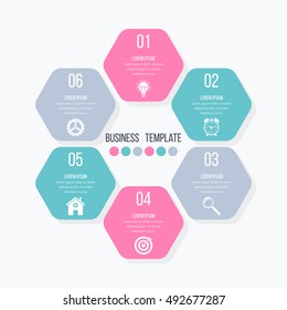 Vector illustration infographics six options. Stock vector