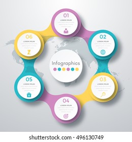 Vector illustration infographics six options