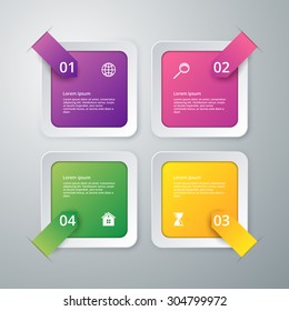 Vector illustration infographics of squares.