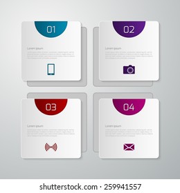 Vector illustration infographics squares with rounded corners