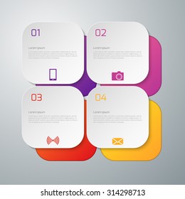 Vector illustration, infographics, squares with rounded corners.