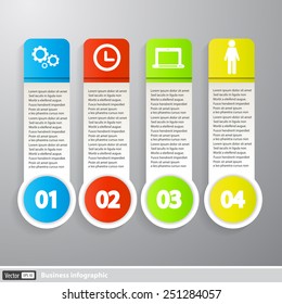 Vector illustration. Infographics stickers. Modern creative business banners. 