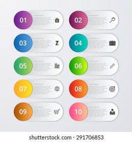 Vector illustration infographics ten options.